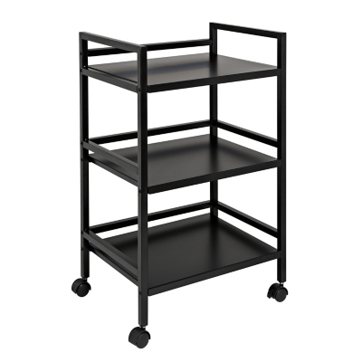 Honey Can Do Black Rolling Craft Cart with Wheels, Pegboard, Shelf, and Metal Basket