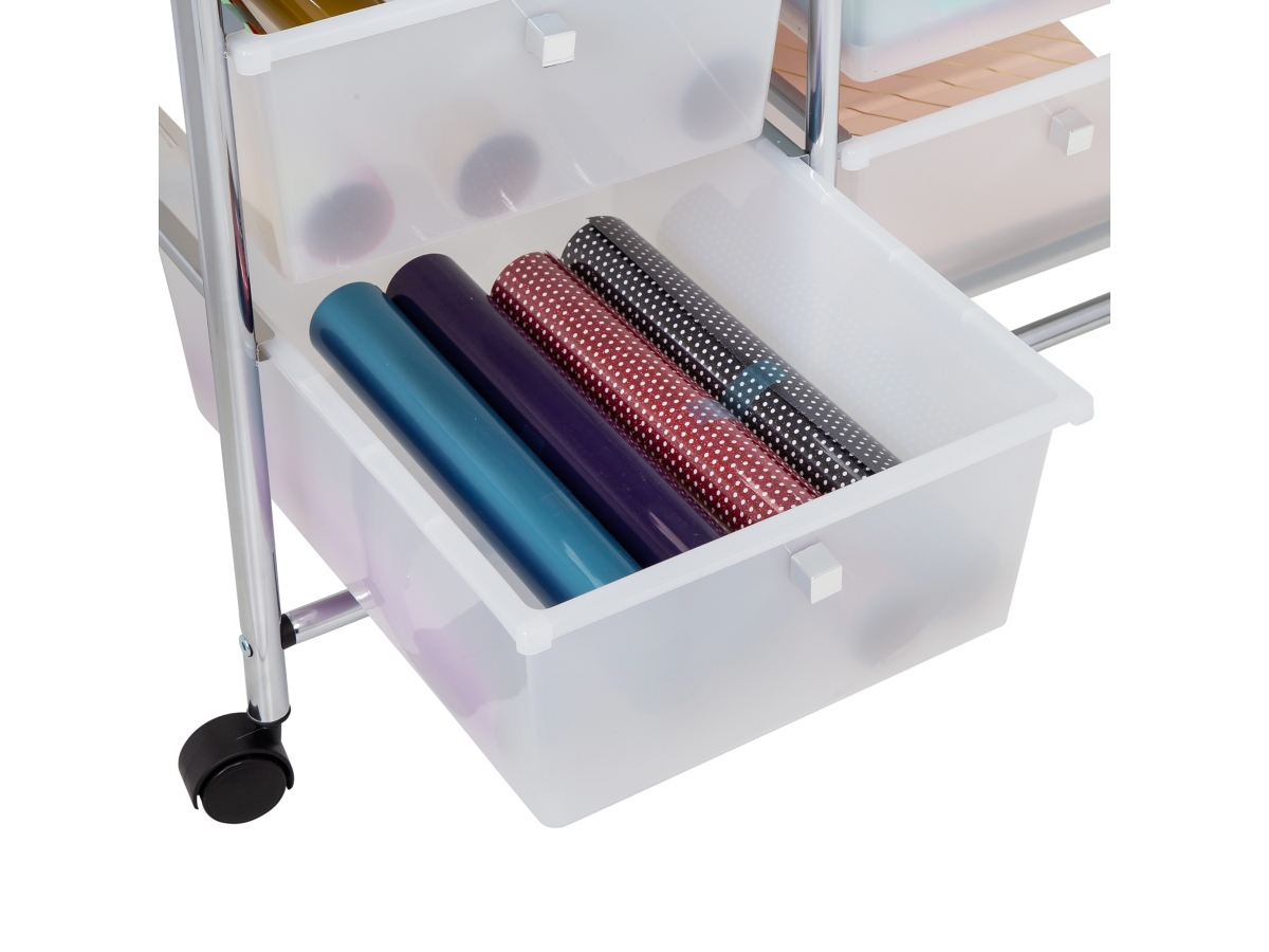 HONEY JOY 4-Drawer Rolling Storage Cart Drawer Cabinet Craft Storage Metal  Rack Organizer Shelf with Wheels Multicolor TOPB003951 - The Home Depot