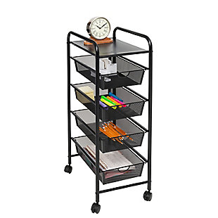 Honey-Can-Do Rolling Cart with 4 Drawers and Shelf, , large