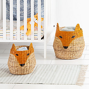 Honey-Can-Do Set of Two Fox Shaped Storage Baskets, , rollover