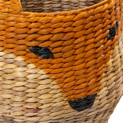 Honey Can Do Set of Two Fox Shaped Storage Baskets with Lid, Natural