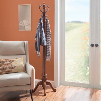 Linon Jamison Warm Brown Coat Rack, , rollover