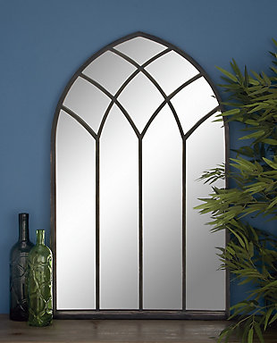 Bayberry Lane Window Pane Inspired Wall Mirror with Arched Top 30"W X 48"H, , rollover