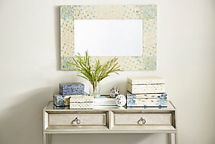 Bayberry Lane Coastal Mother of Pearl Wall Mirror, , rollover