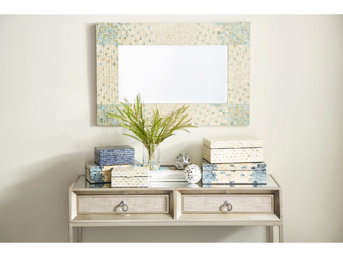 Bayberry Lane Coastal Mother of Pearl Wall Mirror | Ashley