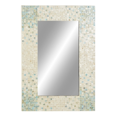 Bayberry Lane Coastal Mother of Pearl Wall Mirror, , large