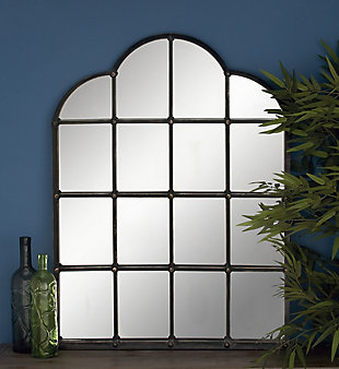 Bayberry Lane Window Pane Inspired Wall Mirror with Arched Tops and Studs 36"W X 48"H, , rollover