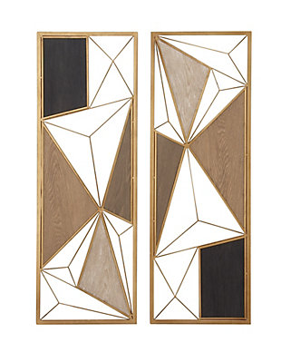 CosmoLiving by Cosmopolitan Geometric Wall Decor (Set of 2), , large