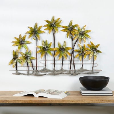 Bayberry Lane Indoor Outdoor Palm Tree Wall Decor 38" x 2" x 25", , rollover