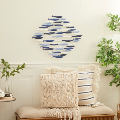 Bayberry Lane Indoor/Outdoor Fish Wall Decor, Blue