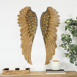 Bayberry Lane Carved Angel Wings Bird Wall Decor Set of 2, , rollover