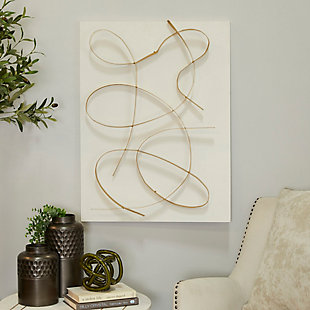 CosmoLiving by Cosmopolitan Overlapping Lines Abstract Wall Decor 24"W X 32"H, White, rollover