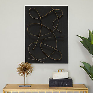 CosmoLiving by Cosmopolitan Overlapping Lines Abstract Wall Decor 24"W X 32"H, Black, rollover