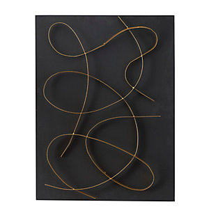 CosmoLiving by Cosmopolitan Overlapping Lines Abstract Wall Decor 24"W X 32"H, Black, large