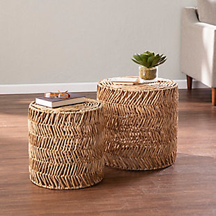 SEI Furniture Jeyda Water Hyacinth Nesting Tables Set, , rollover