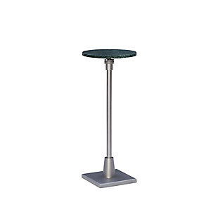 Linon Linnie Adjustable Drink Table, Silver, large