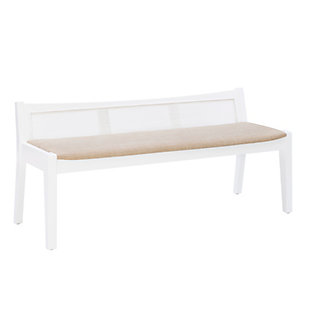 Linon Pacey Low Back Bench, White, large