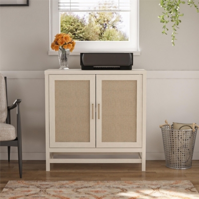 Ameriwood Home Lystra 2 Door Storage Cabinet, Off White