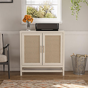 Ameriwood Home Lystra 2 Door Storage Cabinet, Off White, rollover