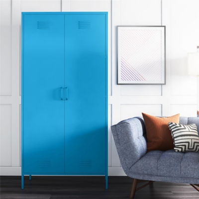 Novogratz Cache 2 Door Locker Cabinet, Blue, rollover