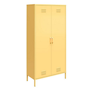 Novogratz Cache 2 Door Locker Cabinet, Yellow, large
