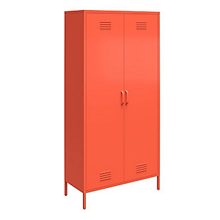 Novogratz Cache 2 Door Locker Cabinet, Orange, large