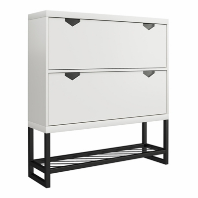 CosmoLiving by Cosmopolitan Brielle Shoe Storage, White, large