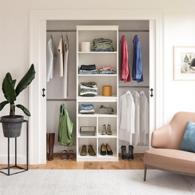 Closet Evolution 48 in. W - 96 in. W White Entryway Wood Closet System