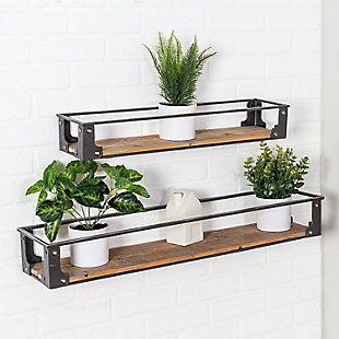 Honey-Can-Do Set of Two Floating Wall Shelves, , rollover