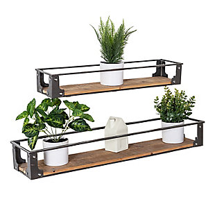 Honey-Can-Do Set of Two Floating Wall Shelves, , large