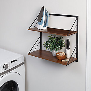 Honey-Can-Do Two Tier Floating Wall Shelf, , rollover
