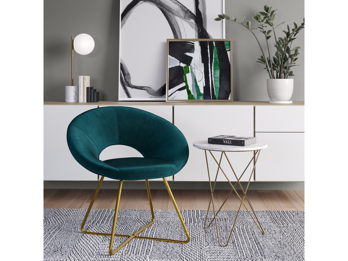 Simpli Home Barrett Accent Chair, Teal, large