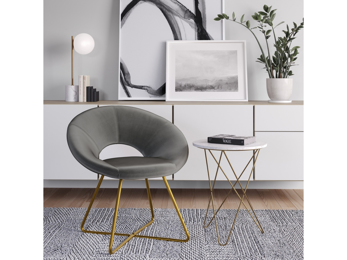 Simpli Home Barrett Accent Chair, Gray, large