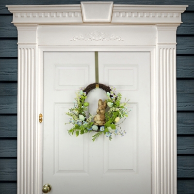 National Tree Company 16" Bunny with Blue and Green Easter Eggs Wreath, , rollover
