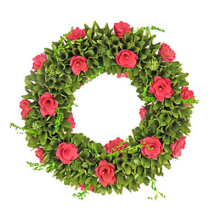 National Tree Company 18" Hot Pink Spring Floral Wreath, , large