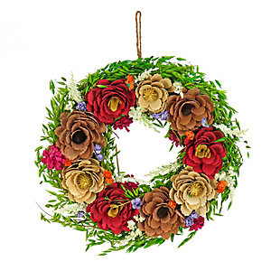 National Tree Company 17" Spring Blooms Floral Wreath, , large