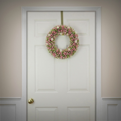 National Tree Company 18" Spring Pink Floral Wreath, , rollover