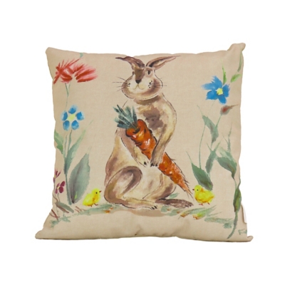 National Tree Company Bunny with Carrot Easter Pillow, , large
