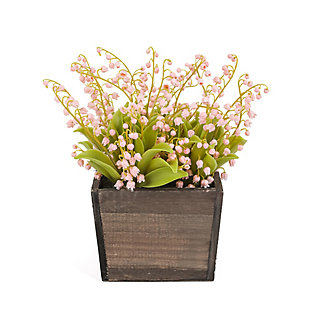 National Tree Company Pink Lily of the Valley Flowers in Wood Box, , large