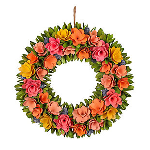 National Tree Company 18" Pastel Colors Spring Floral Wreath, , large