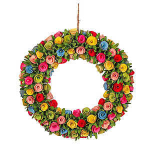 National Tree Company 18" Bright Colors Spring Floral Wreath, , large