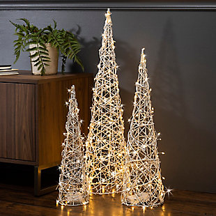 Everlasting Glow Assorted Vine Cone Set with White LED Lights, , rollover