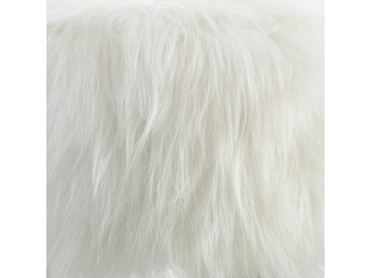 Linon faux fur foot stool sale