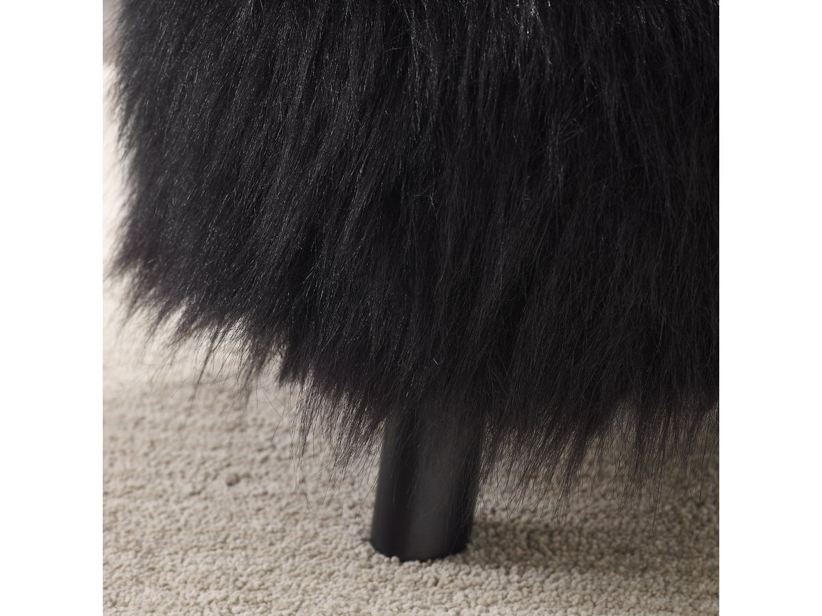 Linon faux fur foot stool sale