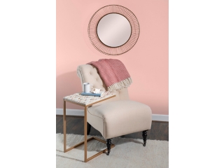 Linon Reva Capiz Fish Mosaic Accent C Table