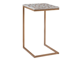 Linon Reva Capiz Fish Mosaic Accent C Table