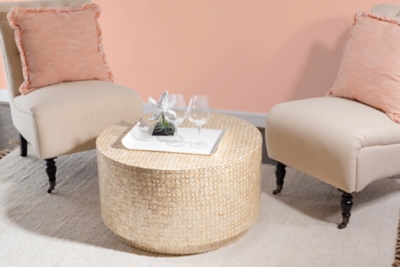 Linon Parton Capiz Mosaic Coffee Table, , rollover