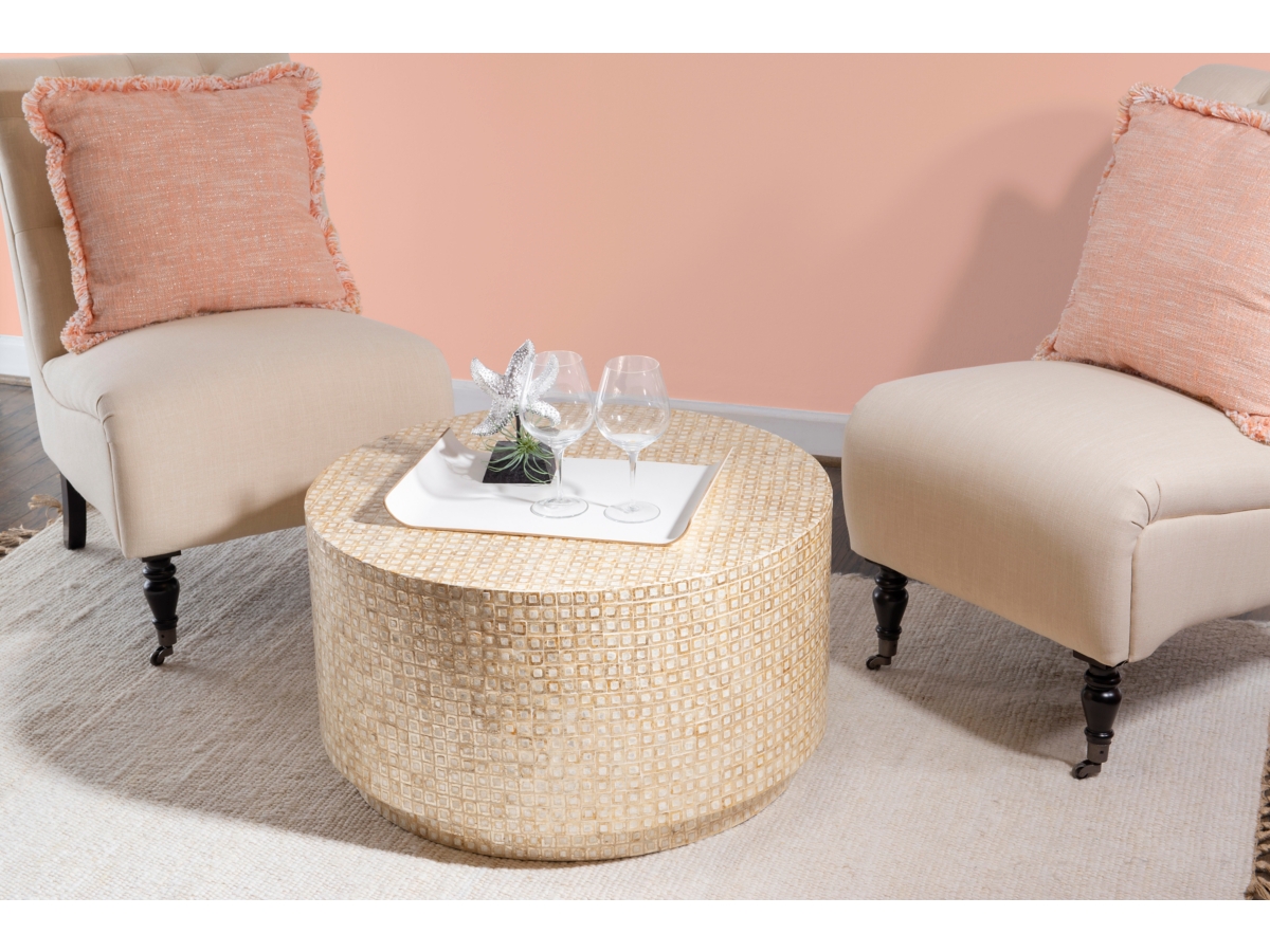 Linon Parton Capiz Mosaic Coffee Table | Ashley