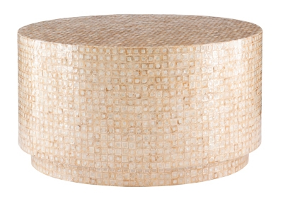 Linon Parton Capiz Mosaic Coffee Table, , large