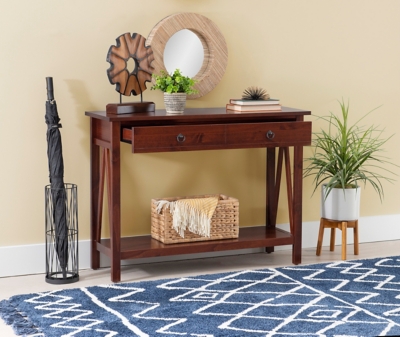 Linon Titian Console Table, Antique Tobacco